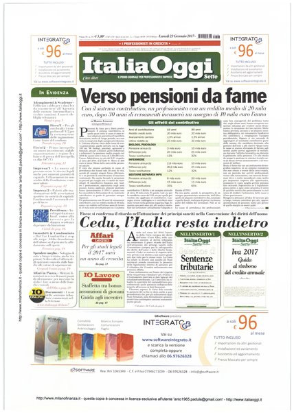 Italia oggi : quotidiano di economia finanza e politica